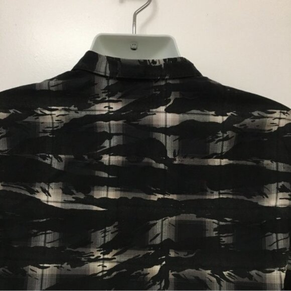 All Saints Bissau Asymmetric Plaid Long Sleeve Shirt - Picture 6 of 8